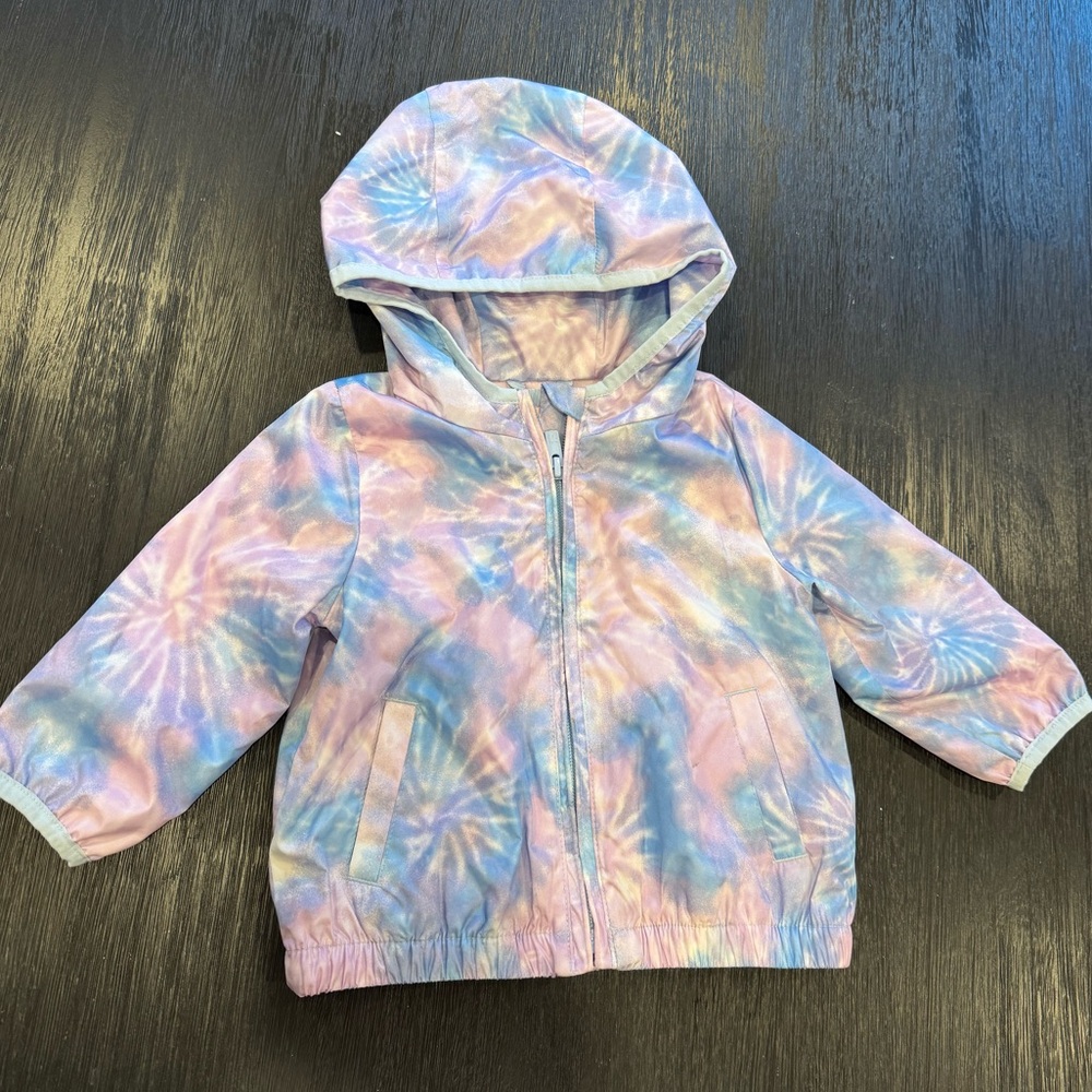 Baby Gap Rain Coat, Size 12-18 Month, Purple and blue tie dye